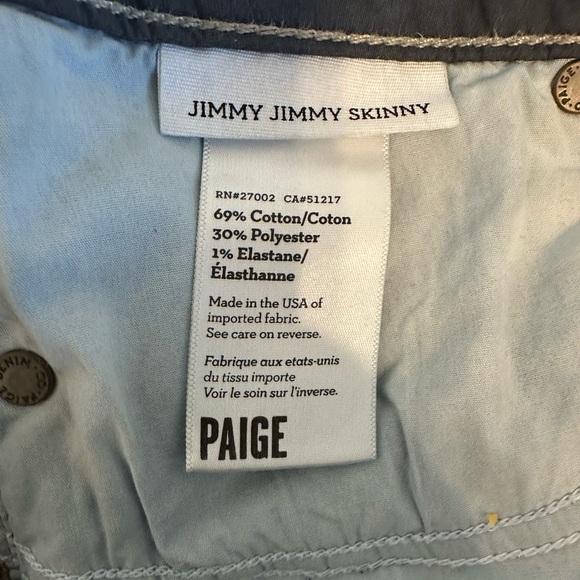 PAIGE Jimmy Jimmy Skinny Distressed Jean Mandi Dest. 27 - Picture 9 of 10